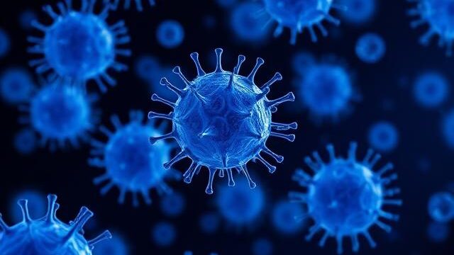 Blue black geometry exosome cells, several 